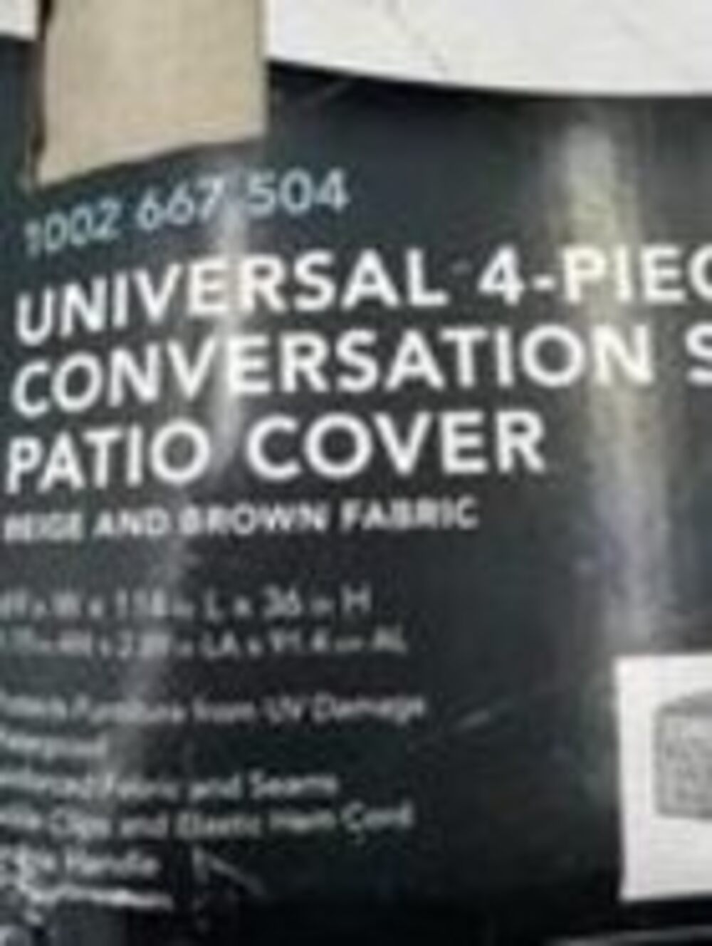 Hampton Bay Universal One Piece Cover for Four Piece Patio Set NIB 69x114x36